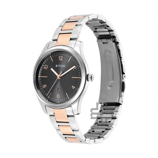 Titan Trendsetters 2639KM01 Anthracite Dial Stainless Steel Strap Women's Watch