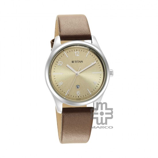 Titan Trendsetters 2639SL10 Beige Dial Leather Strap Quartz Women's Watch