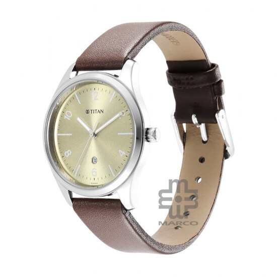 Titan Trendsetters 2639SL10 Beige Dial Leather Strap Quartz Women's Watch