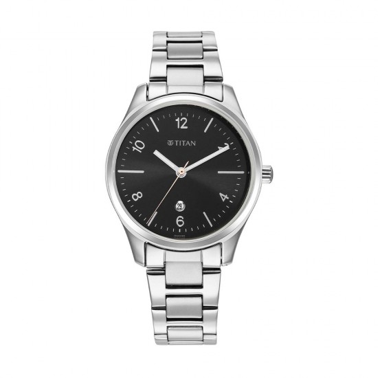 Titan Trendsetters 2639SM08 Black Dial Stainless Steel Strap Quartz Women's Watch Titan Trendsetters 2639SM08 Black Dial Stainless Steel Strap Quartz Women's Watch