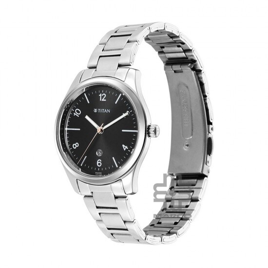Titan Trendsetters 2639SM08 Black Dial Stainless Steel Strap Quartz Women's Watch