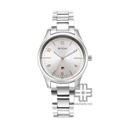 Titan Urban 2639SM09 Silver White Dial Stainless Steel Strap Quartz Women's Watch