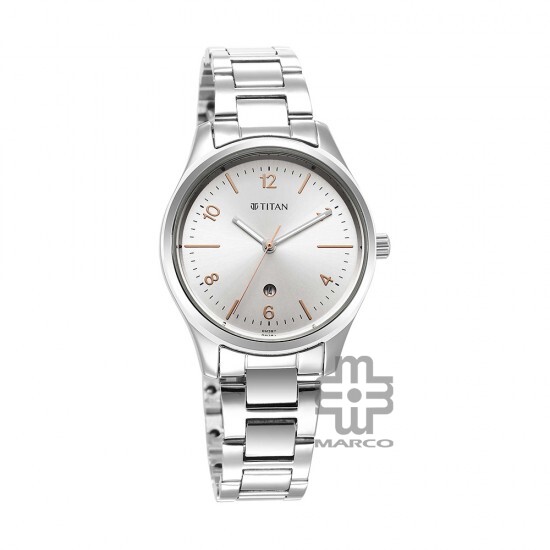 Titan Urban 2639SM09 Silver White Dial Stainless Steel Strap Quartz Women's Watch