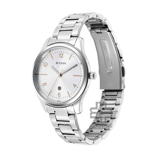 Titan Urban 2639SM09 Silver White Dial Stainless Steel Strap Quartz Women's Watch