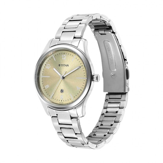 Titan Urban 2639SM10 Beige Dial Stainless Steel Strap Quartz Women's Watch