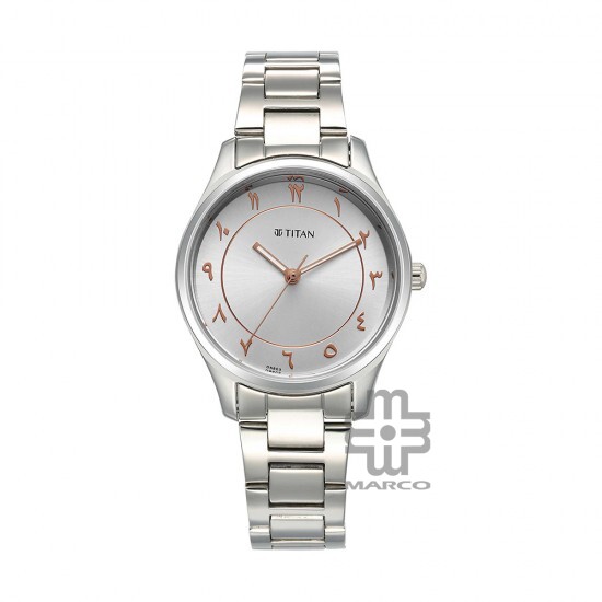Titan Marhaba 2639SM11 Silver White Dial Stainless Steel Strap Quartz Women's Watch