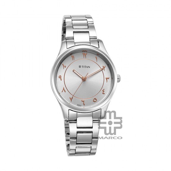 Titan Marhaba 2639SM11 Silver White Dial Stainless Steel Strap Quartz Women's Watch