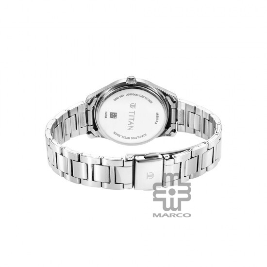 Titan Marhaba 2639SM11 Silver White Dial Stainless Steel Strap Quartz Women's Watch