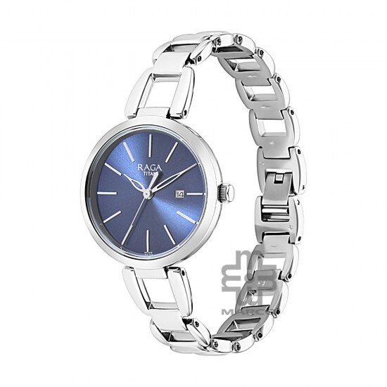 Titan Raga 2642SM02 Viva Blue Dial Metal Strap Quartz Women's Watch