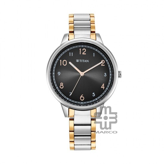 Titan Trendsetters 2648KM02 Anthracite Dial Stainless Steel Strap Quartz Women's Watch