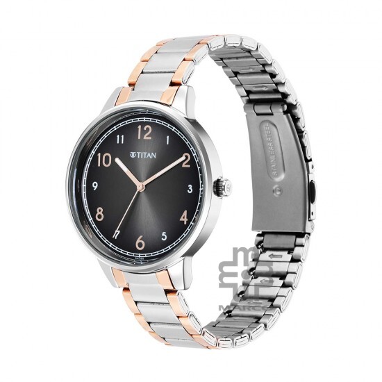 Titan Trendsetters 2648KM02 Anthracite Dial Stainless Steel Strap Quartz Women's Watch
