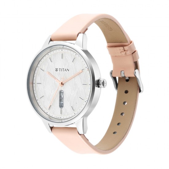 Titan Workwear 2648SL03 Grey Gradient Dial Leather Strap Quartz Women's Watch