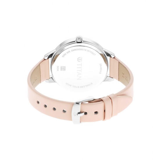 Titan Workwear 2648SL03 Grey Gradient Dial Leather Strap Quartz Women's Watch