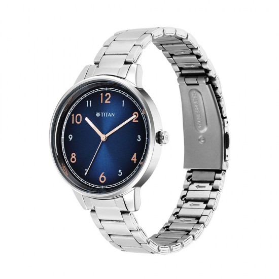 Titan Trendsetters 2648SM04 Blue Dial Stainless Steel Strap Quartz Women's Watch