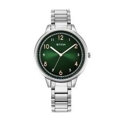 Titan Trendsetters 2648SM05 Green Dial Stainless Steel Strap Quartz Women's Watch