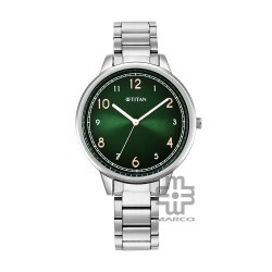 Titan Trendsetters 2648SM05 Green Dial Stainless Steel Strap Quartz Women's Watch
