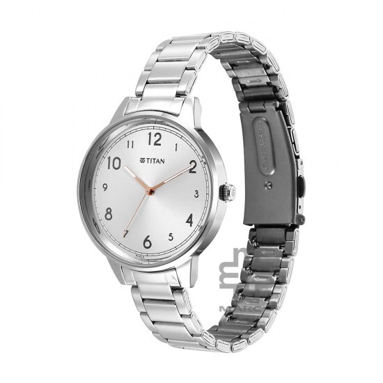 Titan Urban 2648SM07 Silver White Dial Stainless Steel Strap Quartz Women's Watch