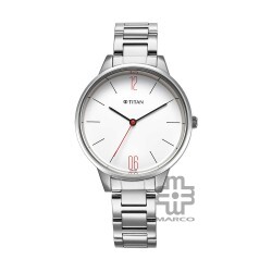 Titan Workwear 2648SM09 White Dial Stainless Steel Strap Quartz Women's Watch