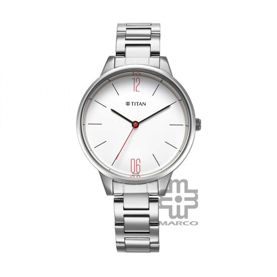 Titan Workwear 2648SM09 White Dial Stainless Steel Strap Quartz Women's Watch