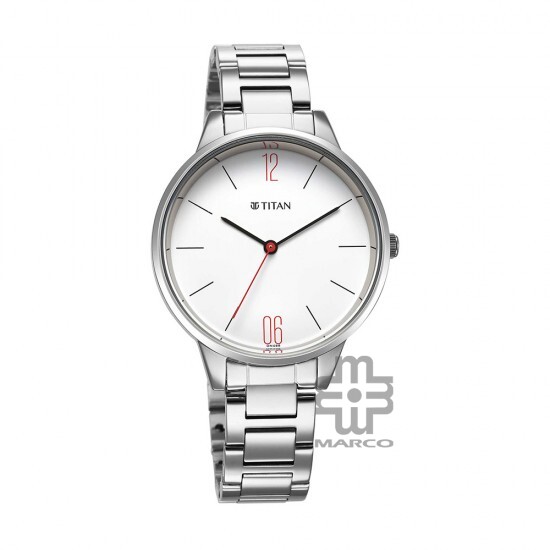 Titan Workwear 2648SM09 White Dial Stainless Steel Strap Quartz Women's Watch