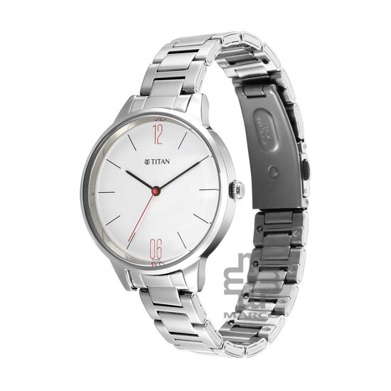 Titan Workwear 2648SM09 White Dial Stainless Steel Strap Quartz Women's Watch