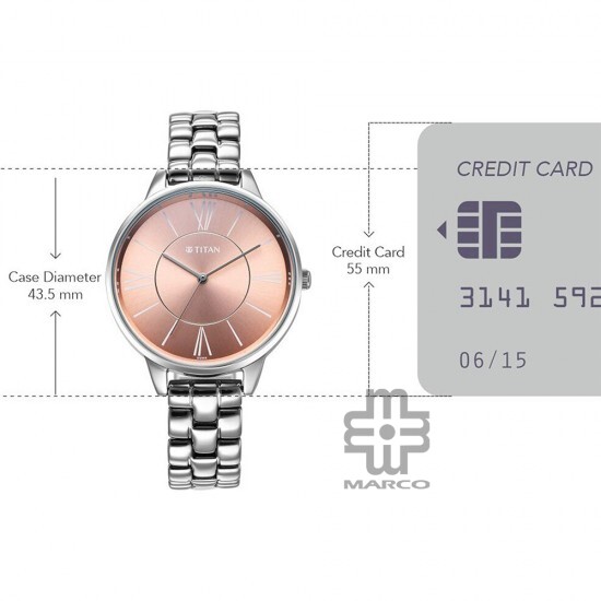 Titan Neo 2648SM14 Rose Gold Dial Stainless Steel Strap Women Watch