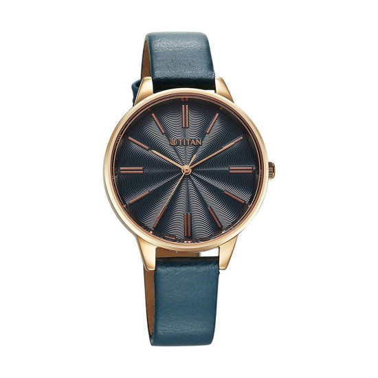 Titan Neo 2648WL08 Blue Dial Leather Strap Quartz Women's Watch