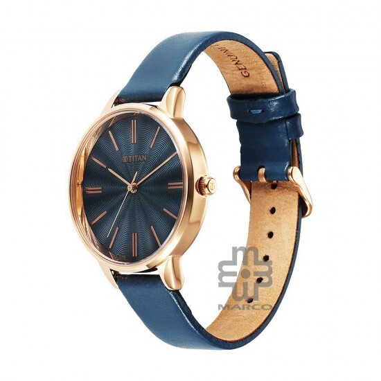 Titan Neo 2648WL08 Blue Dial Leather Strap Quartz Women's Watch