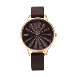 Titan Neo 2648WL09 Maroon Dial Leather Strap Quartz Women's Watch