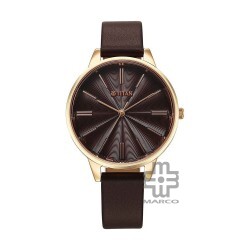 Titan Neo 2648WL09 Maroon Dial Leather Strap Quartz Women's Watch