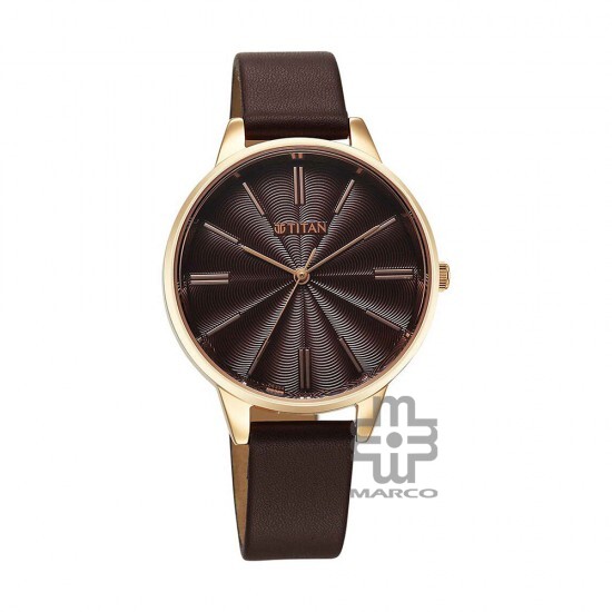 Titan Neo 2648WL09 Maroon Dial Leather Strap Quartz Women's Watch