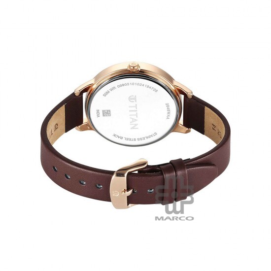 Titan Neo 2648WL09 Maroon Dial Leather Strap Quartz Women's Watch