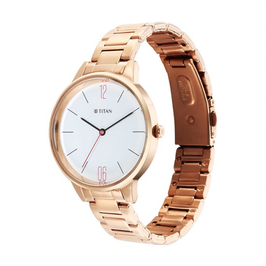 Titan Workwear 2648WM03 White Dial Stainless Steel Strap Quartz Women's Watch Titan Workwear 2648WM03 White Dial Stainless Steel Strap Quartz Women's Watch
