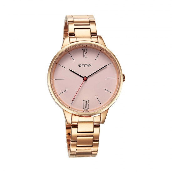 Titan Workwear 2648WM04 Rose Gold Dial Stainless Steel Strap Quartz Women's Watch