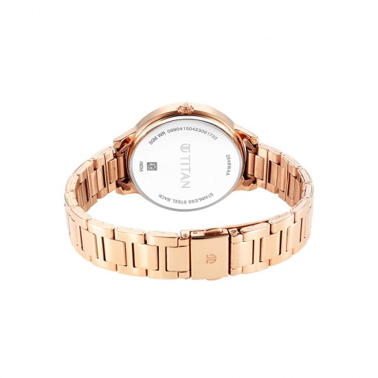 Titan Workwear 2648WM04 Rose Gold Dial Stainless Steel Strap Quartz Women's Watch