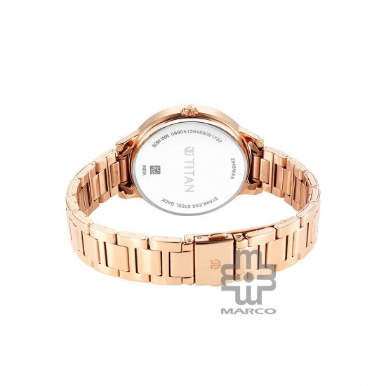 Titan Workwear 2648WM04 Rose Gold Dial Stainless Steel Strap Quartz Women's Watch