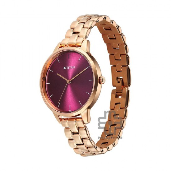 Titan Neo 2648WM11 Maroon Dial Stainless Steel Strap Quartz Women's Watch