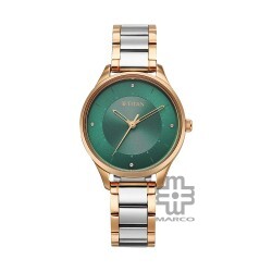 Titan Workwear 2649KM04 Green Dial Stainless Steel Strap Quartz Women's Watch