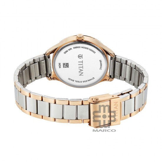 Titan Workwear 2649KM04 Green Dial Stainless Steel Strap Quartz Women's Watch