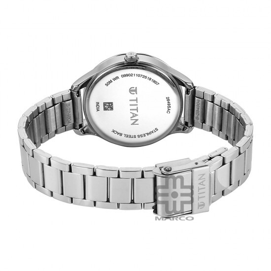 Titan Quartz 2649SM07 Pink Dial Stainless Steel Strap Women Watch
