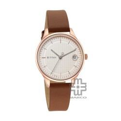 Titan Workwear 2649WL01 Silver Dial Leather Strap Quartz Women's Watch