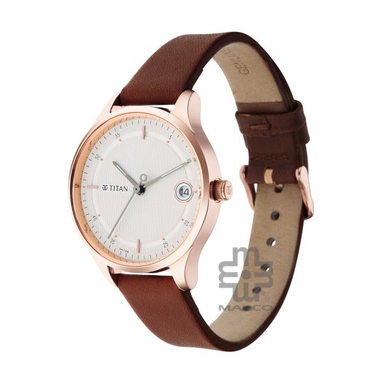 Titan Workwear 2649WL01 Silver Dial Leather Strap Quartz Women's Watch
