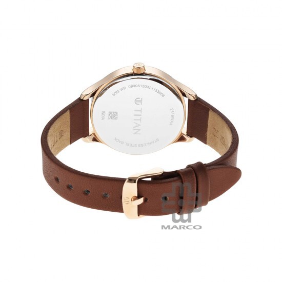 Titan Workwear 2649WL01 Silver Dial Leather Strap Quartz Women's Watch