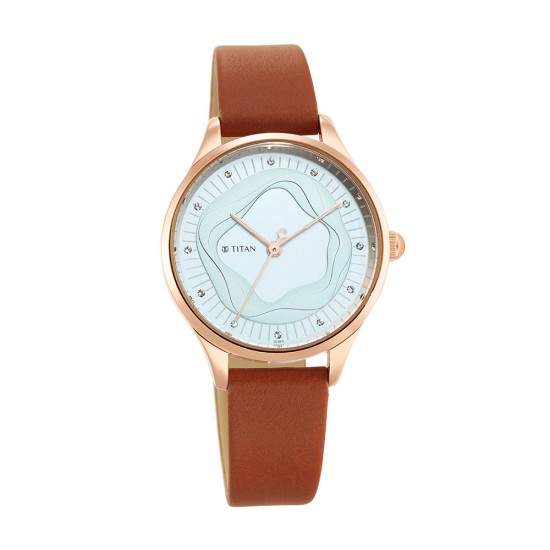 Titan Wander 2649WL02 Blue Dial Leather Strap Quartz Women's Watch
