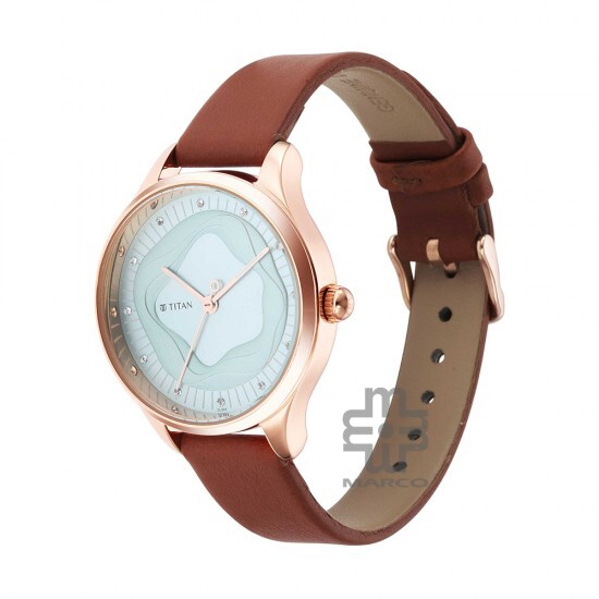 Titan Wander 2649WL02 Blue Dial Leather Strap Quartz Women's Watch