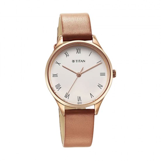Titan Workwear 2649WL04 White Dial Leather Strap Quartz Women's Watch Titan Workwear 2649WL04 White Dial Leather Strap Quartz Women's Watch
