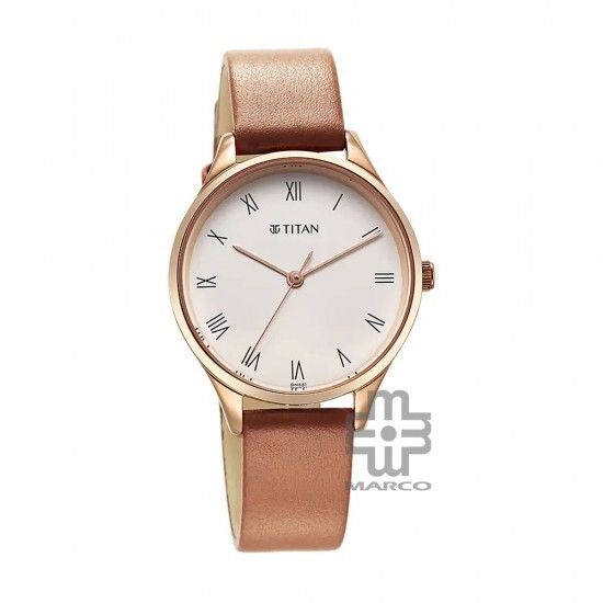 Titan Workwear 2649WL04 White Dial Leather Strap Quartz Women's Watch