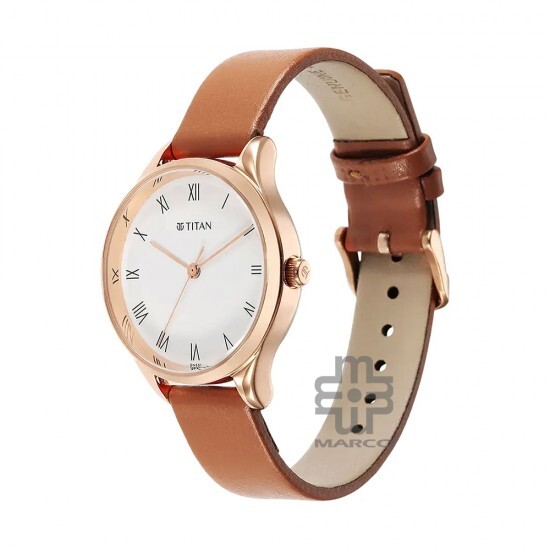 Titan Workwear 2649WL04 White Dial Leather Strap Quartz Women's Watch