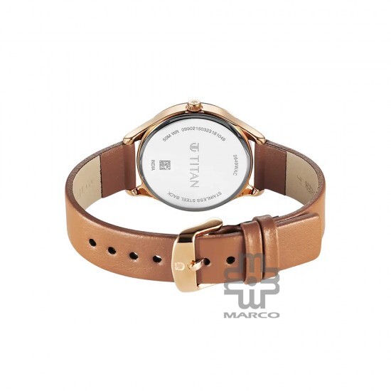 Titan Workwear 2649WL04 White Dial Leather Strap Quartz Women's Watch