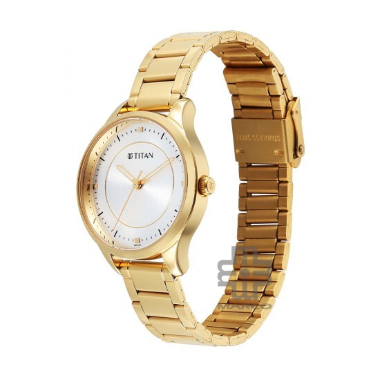 Titan Quartz 2649YM05 White Dial Stainless Steel Strap Women Watch